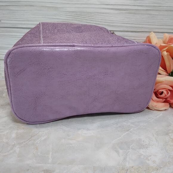 ONE Lilac Purple Cosmetic Bag Make Up Purse Travel Pouch wHandle by Estee Lauder - Picture 7 of 10